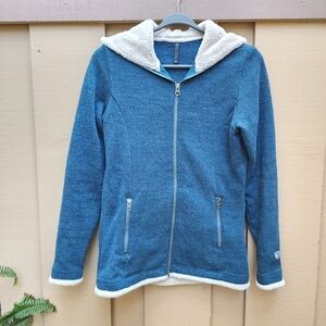 Kühl Alfpaca Fleece Hoodie Jacket XS Teal Zip-Up Thumbholes Sherpa Gorpcore